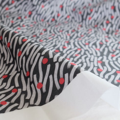 Red Dot Flow Black Cotton